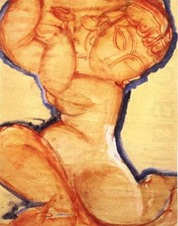 Rose Caryatid with Blue Border, Amedeo Modigliani